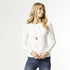 Vienna Long Sleeve Side Cinched Top  - White